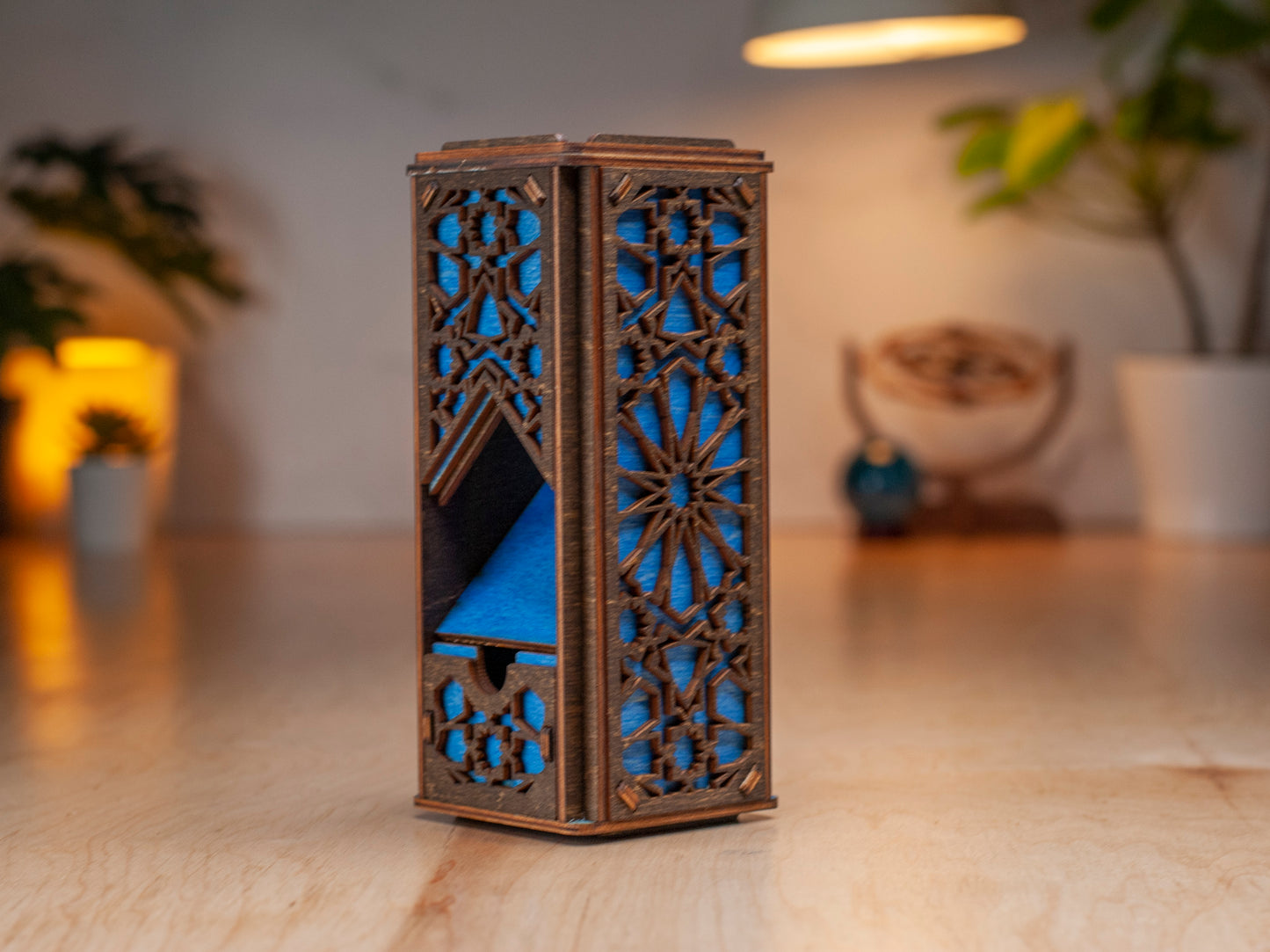 Dice Tower "Arabesque" | Wooden laser-cut dice rolling tower, a premium gift for D&D or other TTRPGs